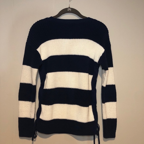 nautical navy and white striped talbots sweater - Picture 2 of 4